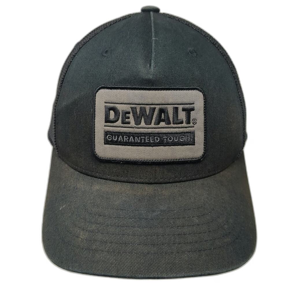 DeWalt Trucker Hat Black One Size Mesh Back Snapback Guaranteed Tough Patch